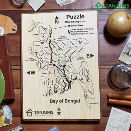 Wooden Bangladesh Map Puzzle - English